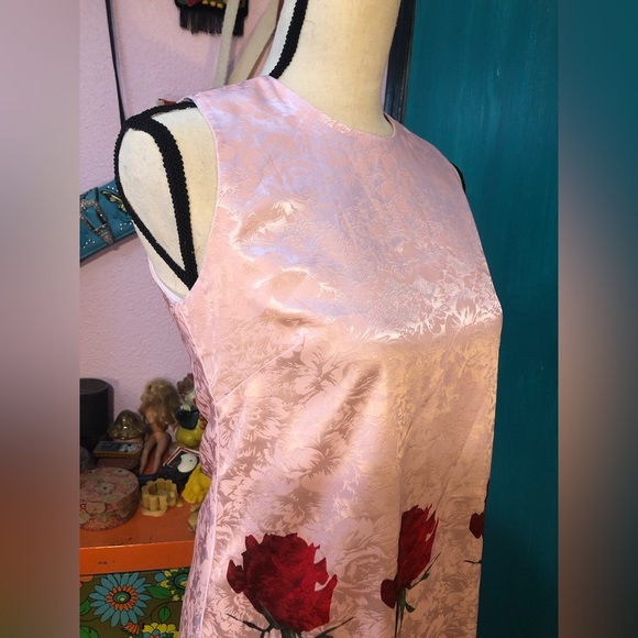 Baby Pink Red Rose Shift Dress 🌹 - Picture 14 of 15